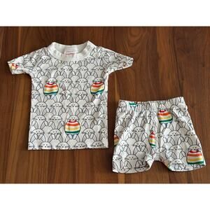 Hanna Andersson 2T Easter Bunny Short John 2 Piece Pajama Set